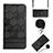 Funda de Cuero Cartera con Soporte Carcasa Y03B para Apple iPhone 13 Pro Negro