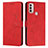 Funda de Cuero Cartera con Soporte Carcasa Y03X para Motorola Moto E30 Rojo