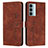 Funda de Cuero Cartera con Soporte Carcasa Y03X para Motorola Moto G200 5G Marron