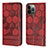 Funda de Cuero Cartera con Soporte Carcasa Y04B para Apple iPhone 13 Pro Rojo Rosa