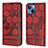 Funda de Cuero Cartera con Soporte Carcasa Y04B para Apple iPhone 13 Rojo Rosa