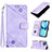 Funda de Cuero Cartera con Soporte Carcasa Y06B para Apple iPhone 13 Morado