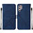 Funda de Cuero Cartera con Soporte Carcasa Y07B para Samsung Galaxy S21 Ultra 5G Azul