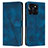 Funda de Cuero Cartera con Soporte Carcasa Y08X para Huawei Honor X6a Azul