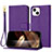 Funda de Cuero Cartera con Soporte Carcasa Y09X para Apple iPhone 14 Morado