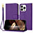 Funda de Cuero Cartera con Soporte Carcasa Y09X para Apple iPhone 14 Pro Max Morado