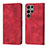 Funda de Cuero Cartera con Soporte Carcasa YB1 para Samsung Galaxy S22 Ultra 5G Rojo