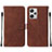 Funda de Cuero Cartera con Soporte Carcasa YB2 para Xiaomi Redmi Note 12 Explorer Marron