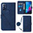 Funda de Cuero Cartera con Soporte Carcasa YB3 para Motorola Moto G Play (2023) Azul