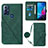 Funda de Cuero Cartera con Soporte Carcasa YB3 para Motorola Moto G Play (2023) Verde