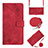 Funda de Cuero Cartera con Soporte Carcasa YB4 para Nokia C12 Pro Rojo
