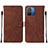 Funda de Cuero Cartera con Soporte Carcasa YB4 para Xiaomi Poco C55 Marron