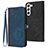 Funda de Cuero Cartera con Soporte Carcasa YX1 para Samsung Galaxy S22 Plus 5G Azul