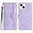 Funda de Cuero Cartera con Soporte Carcasa YX2 para Apple iPhone 13 Purpura Claro