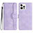 Funda de Cuero Cartera con Soporte Carcasa YX2 para Apple iPhone 14 Pro Max Purpura Claro