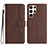 Funda de Cuero Cartera con Soporte Carcasa YX2 para Samsung Galaxy S22 Ultra 5G Marron