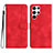 Funda de Cuero Cartera con Soporte Carcasa YX2 para Samsung Galaxy S22 Ultra 5G Rojo