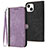 Funda de Cuero Cartera con Soporte Carcasa YX3 para Apple iPhone 13 Morado