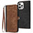 Funda de Cuero Cartera con Soporte Carcasa YX3 para Apple iPhone 13 Pro Marron