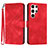 Funda de Cuero Cartera con Soporte Carcasa YX3 para Samsung Galaxy S22 Ultra 5G Rojo