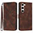 Funda de Cuero Cartera con Soporte Carcasa YX3 para Samsung Galaxy S23 Plus 5G Marron