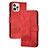 Funda de Cuero Cartera con Soporte Carcasa YX4 para Apple iPhone 13 Pro Max Rojo