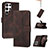 Funda de Cuero Cartera con Soporte Carcasa YX4 para Samsung Galaxy S22 Ultra 5G Marron