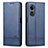 Funda de Cuero Cartera con Soporte Carcasa YZ1 para Oppo A58 5G Azul