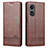 Funda de Cuero Cartera con Soporte Carcasa YZ1 para Oppo A58 5G Marron