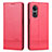 Funda de Cuero Cartera con Soporte Carcasa YZ1 para Oppo A78 5G Rosa Roja