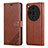 Funda de Cuero Cartera con Soporte Carcasa YZ3 para Oppo Find X7 5G Marron