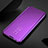 Funda de Cuero Cartera con Soporte Espejo Carcasa L01 para Apple iPhone 14 Morado