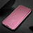 Funda de Cuero Cartera con Soporte Espejo Carcasa L01 para Apple iPhone 14 Oro Rosa