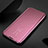 Funda de Cuero Cartera con Soporte Espejo Carcasa L01 para Apple iPhone 14 Plus Oro Rosa