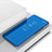 Funda de Cuero Cartera con Soporte Espejo Carcasa L01 para Motorola Moto G8 Power Azul