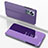 Funda de Cuero Cartera con Soporte Espejo Carcasa L04 para Xiaomi Mi 12S 5G Purpura Claro
