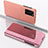 Funda de Cuero Cartera con Soporte Espejo Carcasa L04 para Xiaomi Redmi K30S 5G Oro Rosa