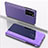 Funda de Cuero Cartera con Soporte Espejo Carcasa L04 para Xiaomi Redmi K30S 5G Purpura Claro