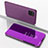 Funda de Cuero Cartera con Soporte Espejo Carcasa L05 para Samsung Galaxy A22 5G Purpura Claro