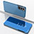 Funda de Cuero Cartera con Soporte Espejo Carcasa M01 para Samsung Galaxy S21 5G Azul Cielo