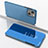 Funda de Cuero Cartera con Soporte Espejo Carcasa para Apple iPhone 13 Azul