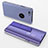 Funda de Cuero Cartera con Soporte Espejo Carcasa para Apple iPhone 6S Morado