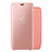 Funda de Cuero Cartera con Soporte Espejo Carcasa para Huawei Nova 5 Oro Rosa