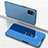 Funda de Cuero Cartera con Soporte Espejo Carcasa para Samsung Galaxy A02s Azul