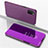 Funda de Cuero Cartera con Soporte Espejo Carcasa para Samsung Galaxy A03s Purpura Claro