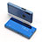 Funda de Cuero Cartera con Soporte Espejo Carcasa para Samsung Galaxy M20 Azul