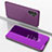 Funda de Cuero Cartera con Soporte Espejo Carcasa para Samsung Galaxy M32 5G Purpura Claro