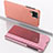 Funda de Cuero Cartera con Soporte Espejo Carcasa para Samsung Galaxy M33 5G Oro Rosa