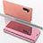 Funda de Cuero Cartera con Soporte Espejo Carcasa para Samsung Galaxy Note 10 5G Oro Rosa