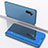 Funda de Cuero Cartera con Soporte Espejo Carcasa para Samsung Galaxy Note 10 Azul